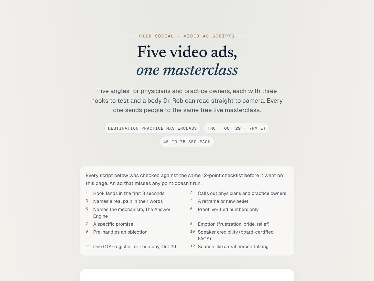 Ad creative scripts preview